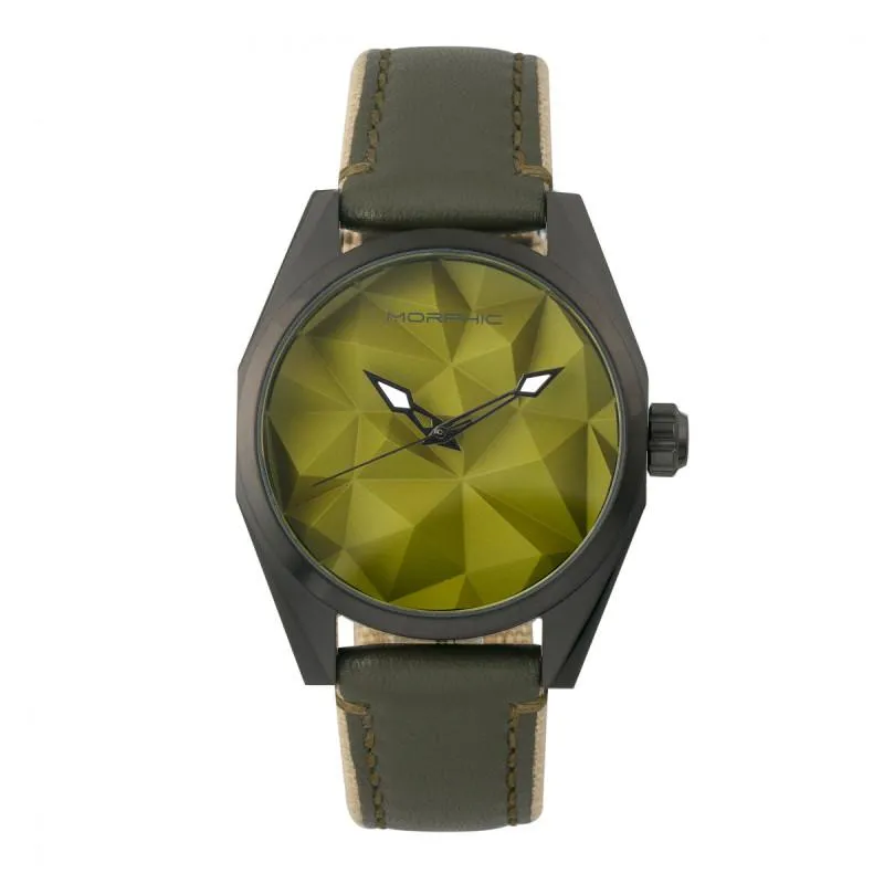 Morphic M59 Series Leather-Overlaid Canvas-Band Watch