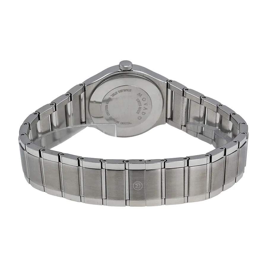 Movado Quadro Black Dial Diamond Bezel Ladies Watch 0 606495
