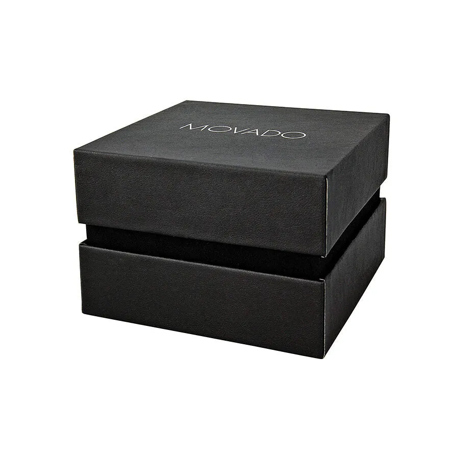 Movado Quadro Black Dial Diamond Bezel Ladies Watch 0 606495