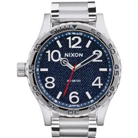 Nixon 51-30 Chrono Watch - Silver/Denim