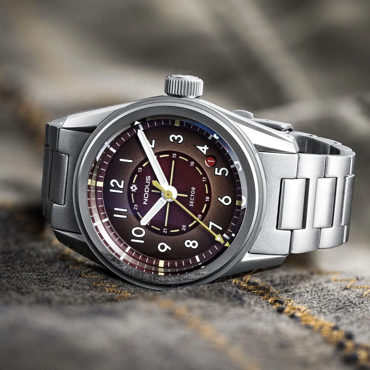 Nodus Sector Field Automatic Watch - Redwood - Date