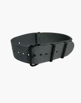 Nylon NATO Gray Watch Bands with Black Buckles PVD  by LUX
