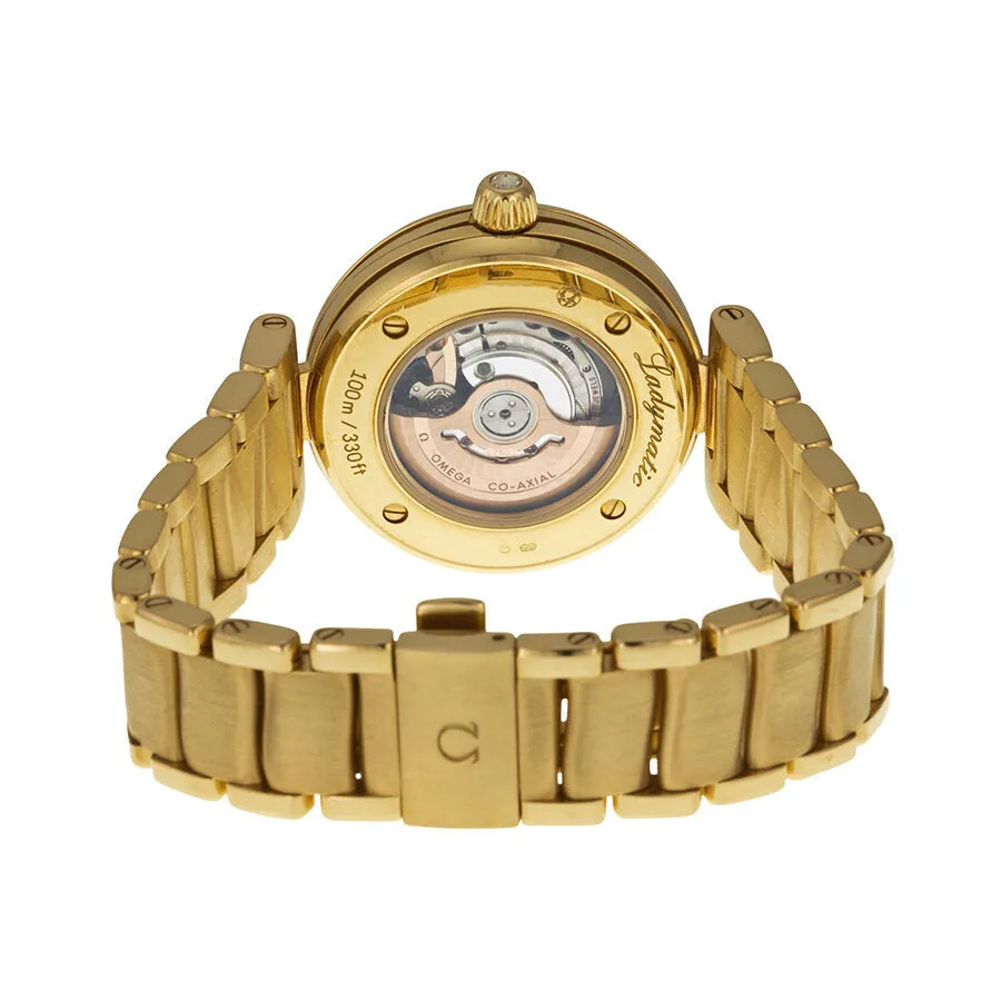 Omega De Ville Ladymatic Mother of Pearl Dial 18kt Yellow Gold Diamond Ladies Watch 42565342055002 425.65.34.20.55.002