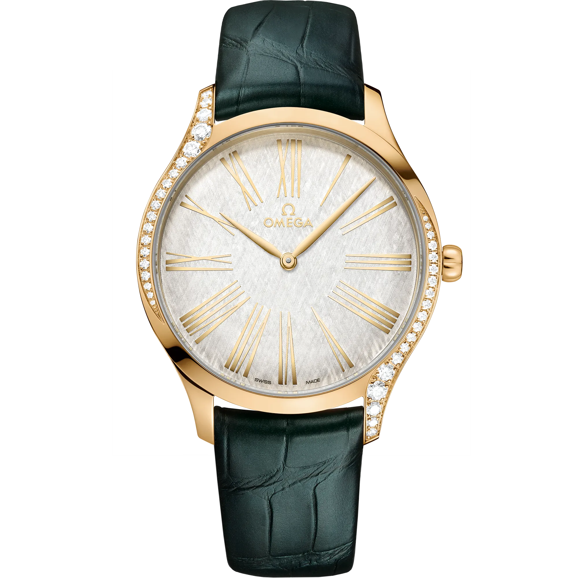 Omega De Ville Trésor 39 mm, Moonshine™ gold on leather strap