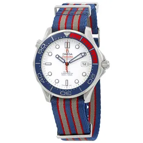 Omega James Bond 007 Commanders Automatic Chronometer White Dial Pepsi Bezel Men's Watch 212.32.41.20.04.001