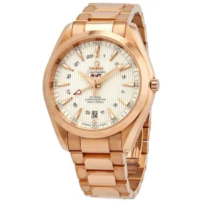 Omega Seamaster Aqua Terra Silver Dial 18kt Rose Gold GMT Men's Watch 23150432202001