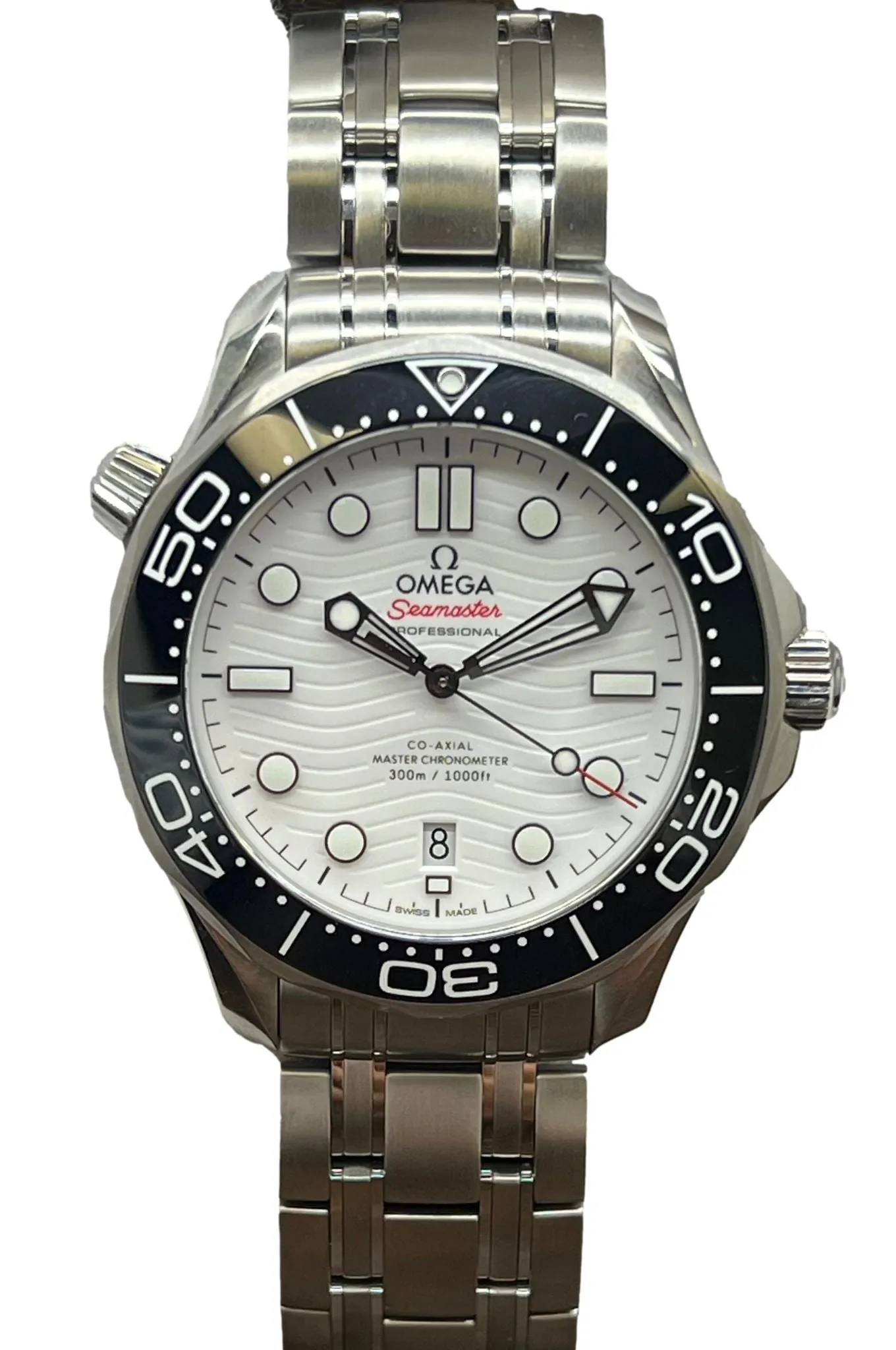 Omega Seamaster Diver 300M Ceramic B&P 2024 210.30.42.20.04.001 White Dial Automatic Men's Watch