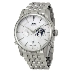 Oris Artelier GMT Automatic Silver White Dial Stainless Steel Men's Watch 690-7690-4081MB 01 690 7690 4081-07 8 22 77
