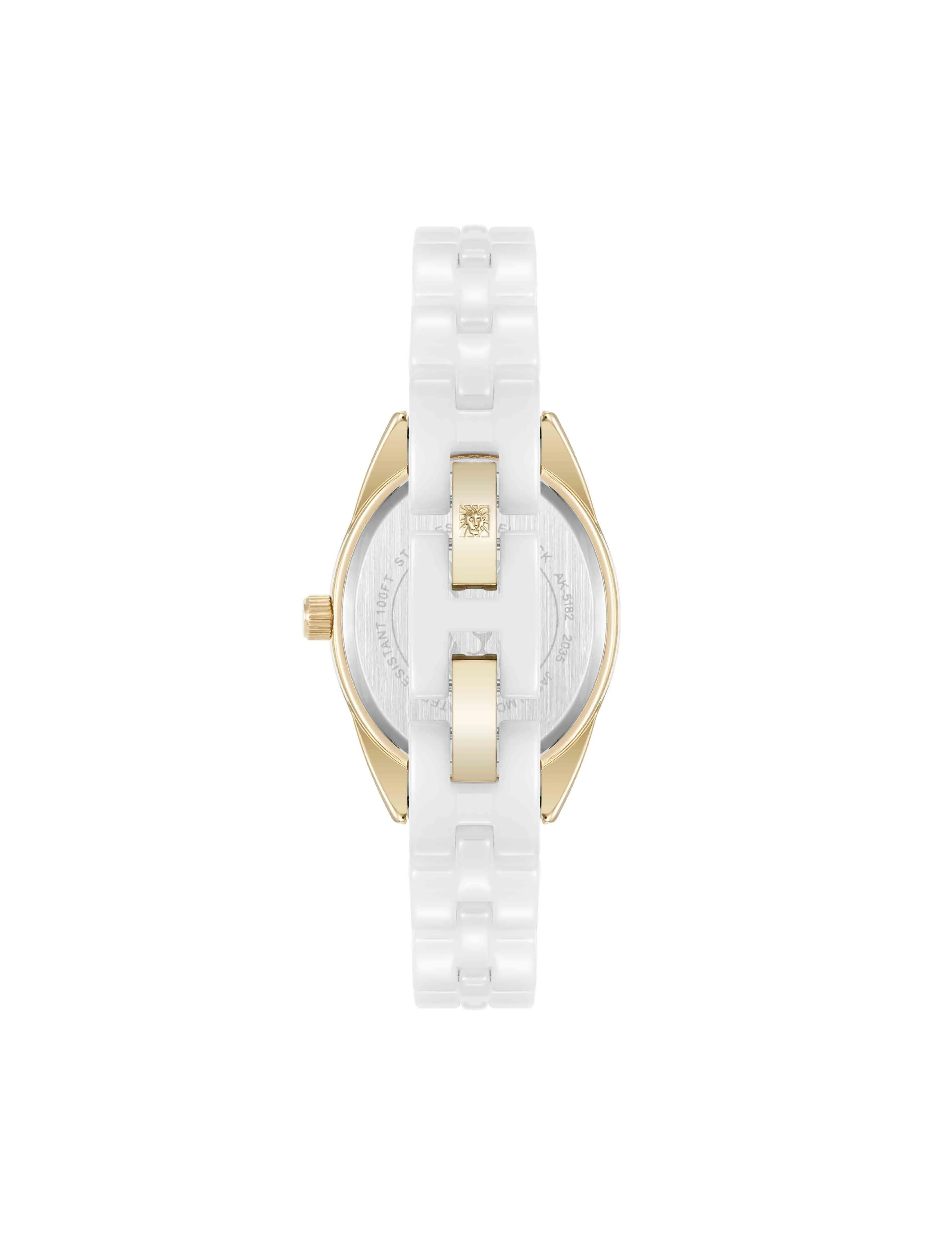 Oval Ceramic Diamond Dial Bracelet Watch