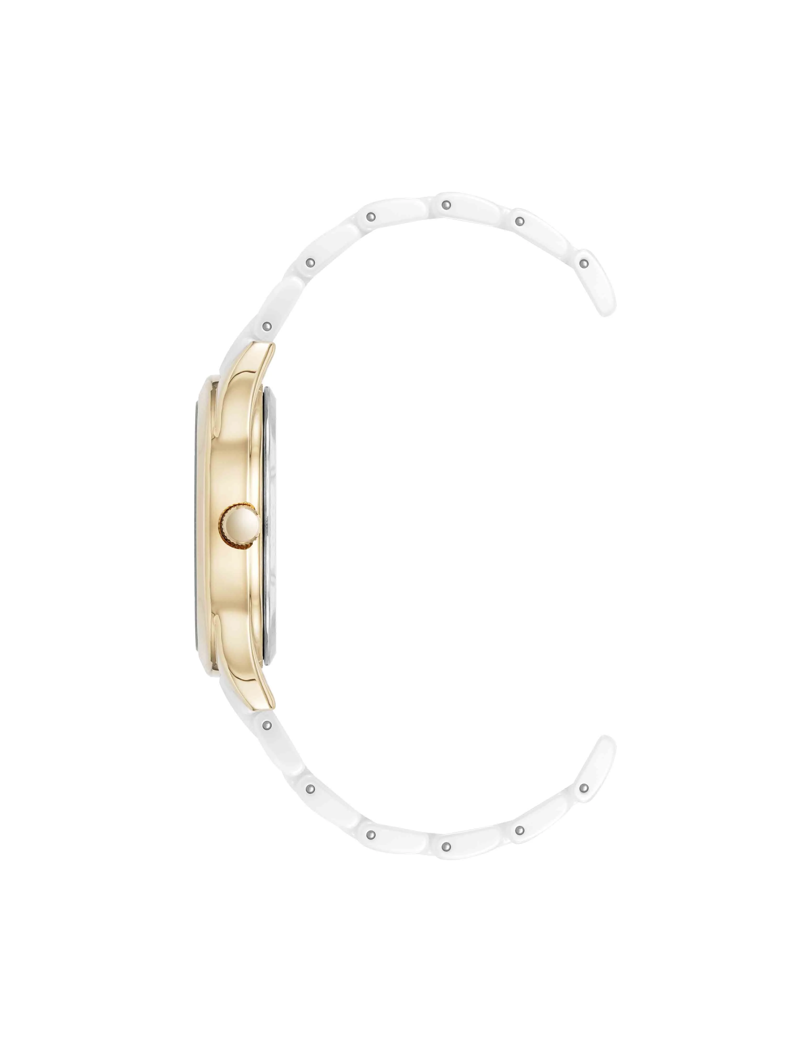Oval Ceramic Diamond Dial Bracelet Watch
