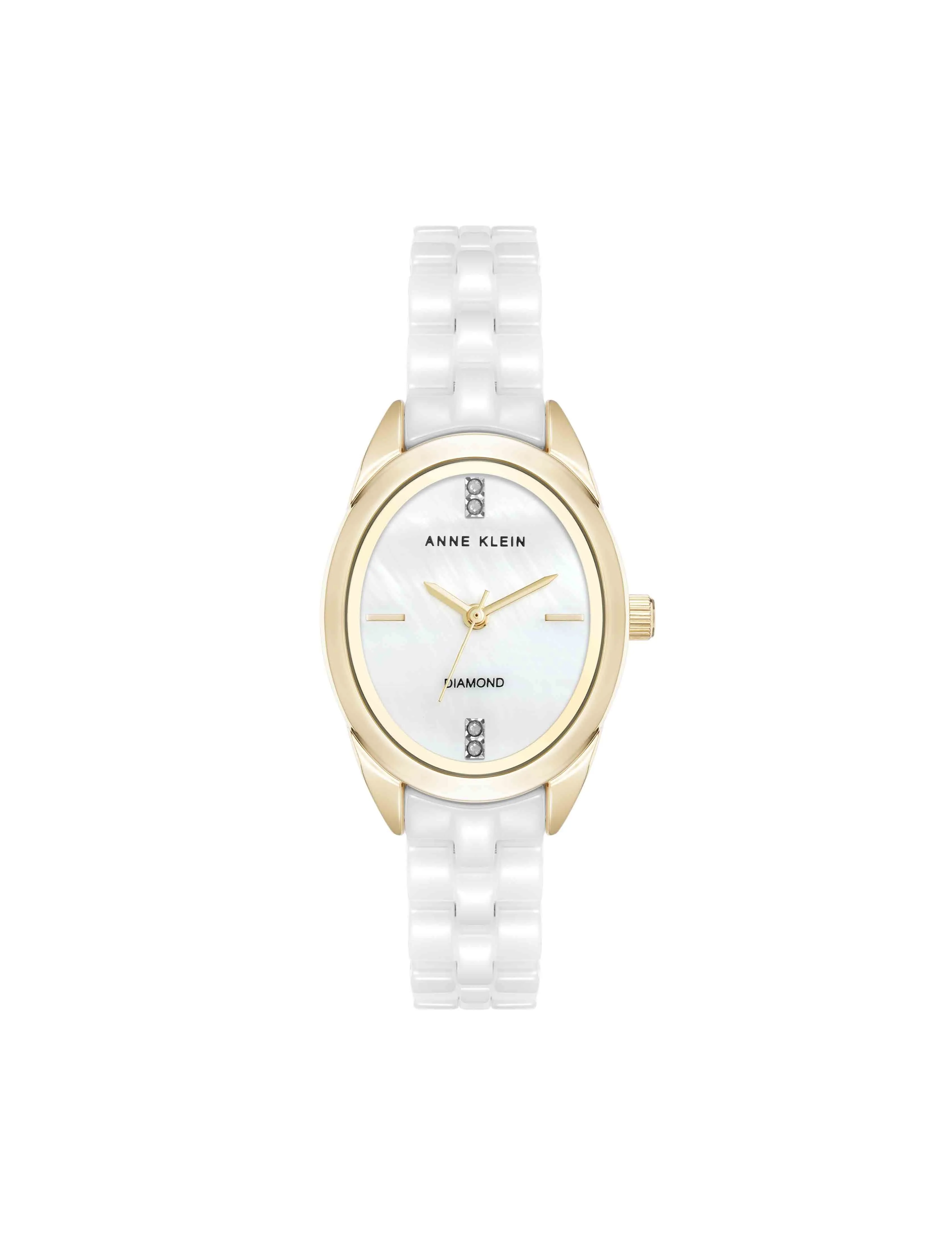 Oval Ceramic Diamond Dial Bracelet Watch