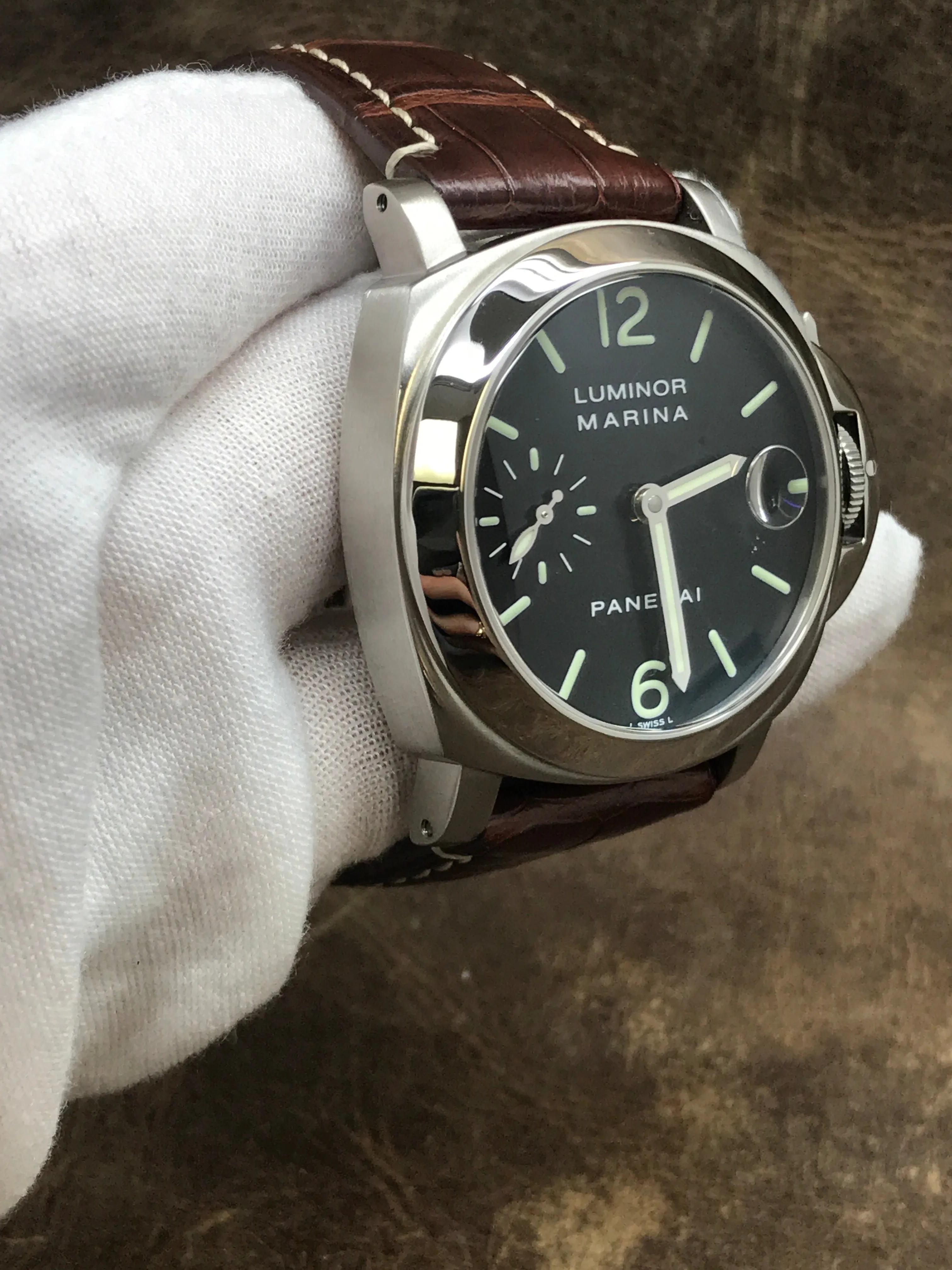 Panerai Luminor Marina PAM00048 Black Dial Automatic  Men's Watch