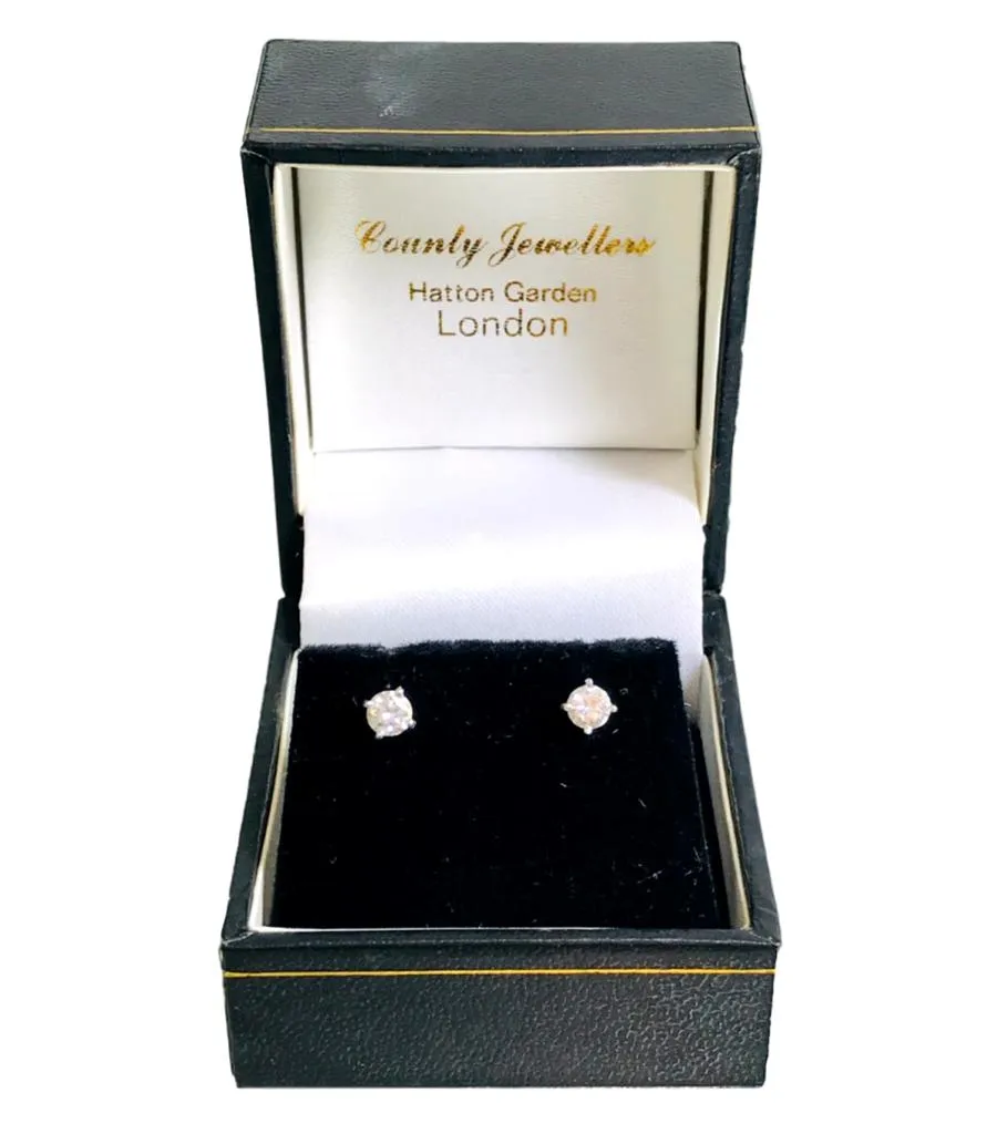 Platinum Diamond Solitiare Earrings