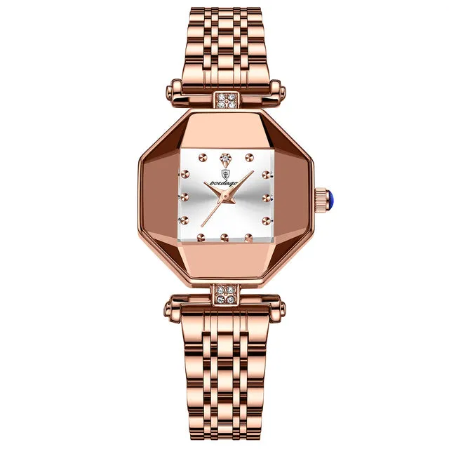 POEDAGAR Women Watch Rose Gold Stainless Steel Stain W2901674