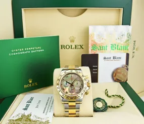 ROLEX 18kt Gold & Stainless Steel Daytona Tahitian Mother of Pearl Roman Model 116503