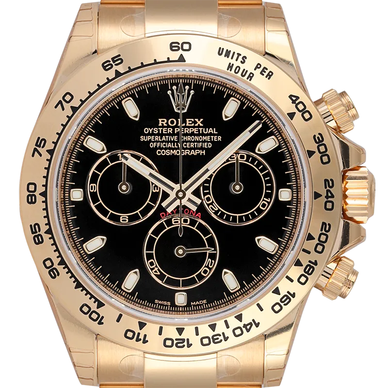 Rolex Cosmograph Daytona 18ct Yellow Gold Black Dial 116508