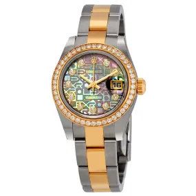 Rolex Datejust Black Mother of Pearl Jubilee Diamond Dial Automatic Ladies Oyster Watch 179383BKJMDO