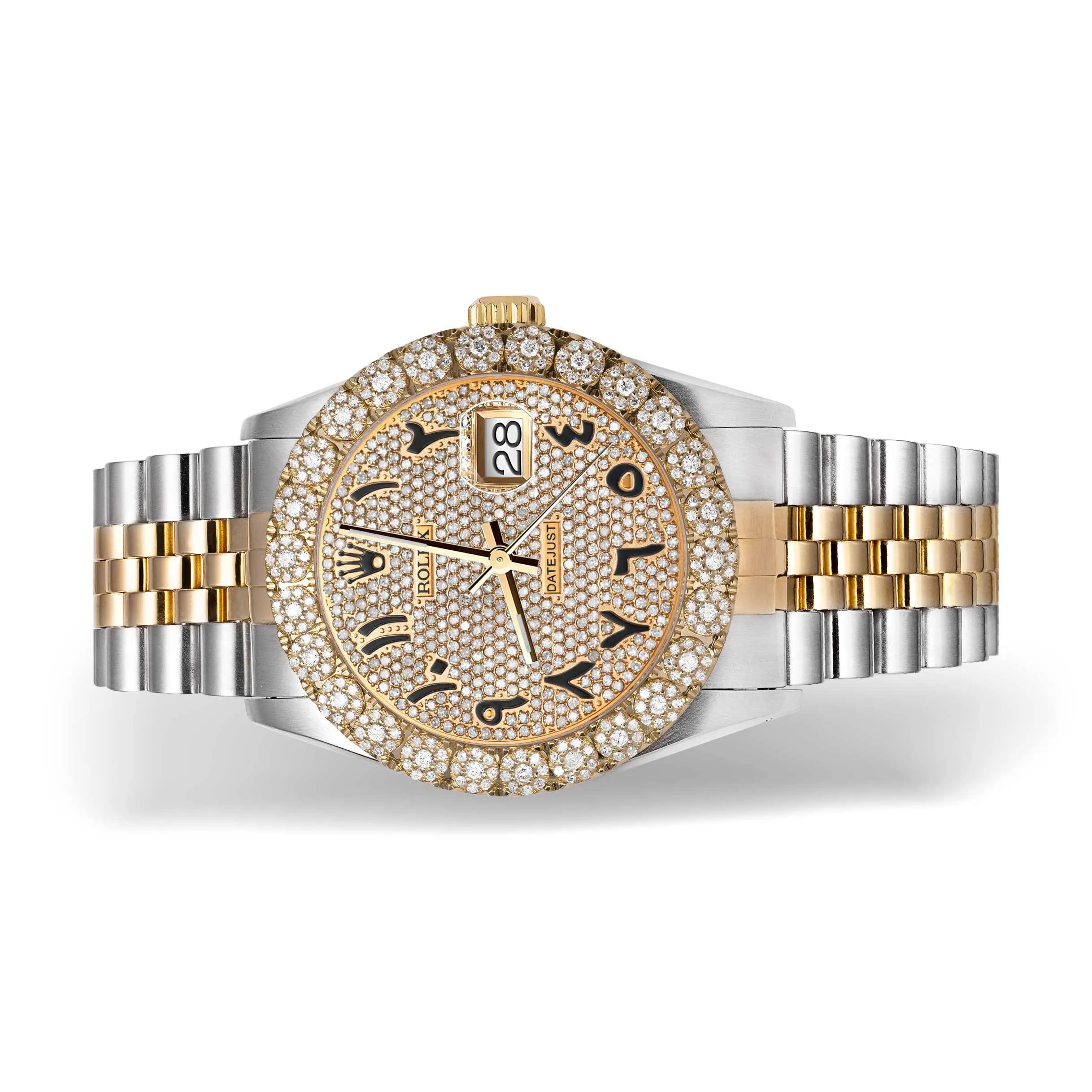 Rolex Datejust Diamond Bezel Watch 36mm Black Arabic Numeral Dial | 3.75ct