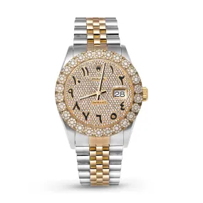 Rolex Datejust Diamond Bezel Watch 36mm Black Arabic Numeral Dial | 3.75ct