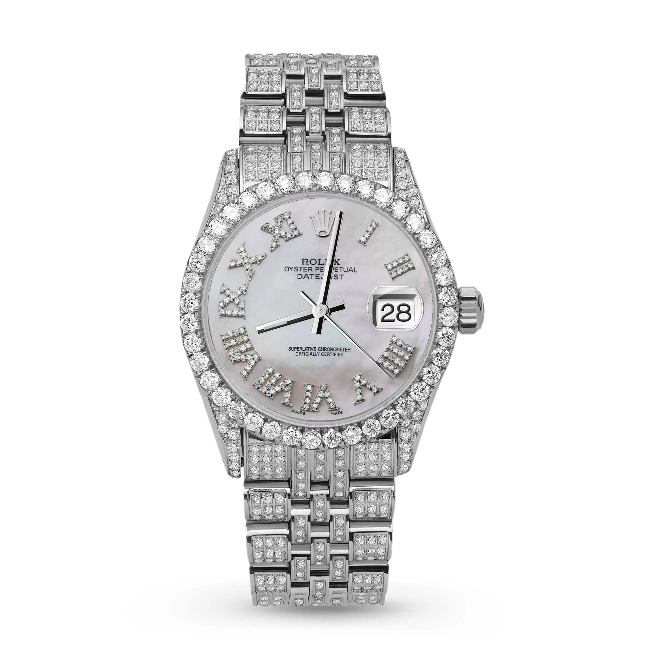 Rolex Datejust Diamond Bezel Watch 36mm Mother of Pearl Dial | 10.25ct
