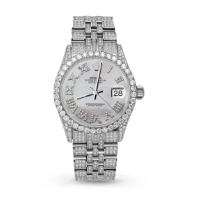 Rolex Datejust Diamond Bezel Watch 36mm Mother of Pearl Dial | 10.25ct