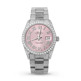 Rolex Datejust Diamond Bezel Watch 36mm Pink Dial | 10.25ct