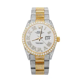 Rolex Datejust Diamond Bezel Watch 36mm White Roman Dial | 11.40ct