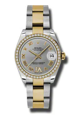 Rolex Datejust Lady 31 Grey Dial Stainless Steel and 18K Yellow Gold Oyster Bracelet Automatic Watch 178383GRDO