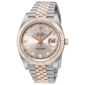 Rolex Datejust Sundust Diamond Dial Steel and 18 Everose Gold Men's Watch 126331SNDJ