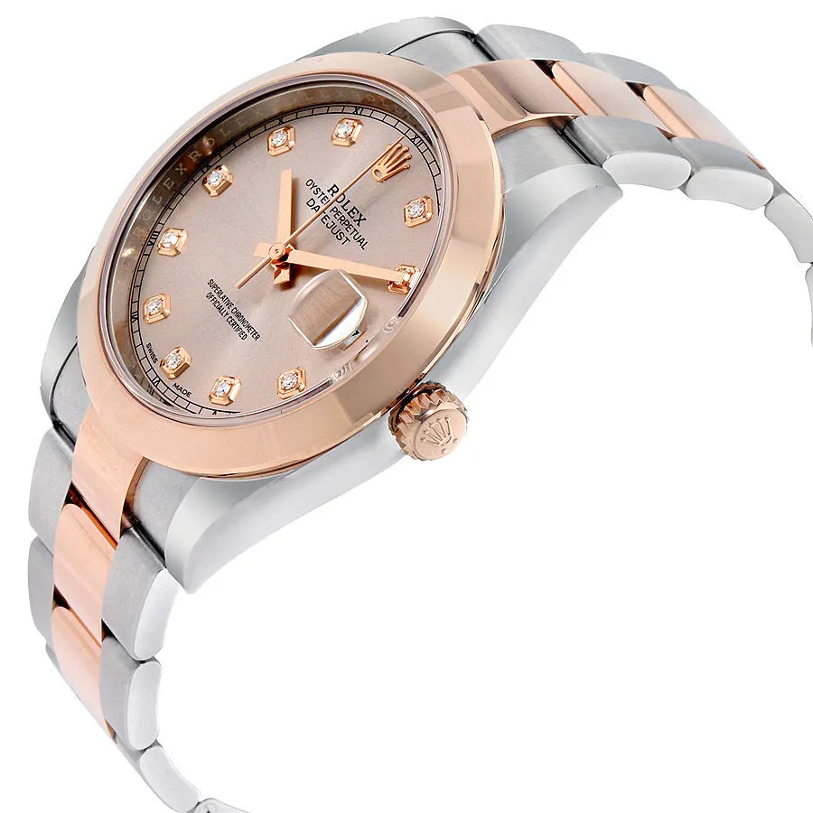 Rolex Datejust Sundust Diamond Dial Steel and 18K Everose Gold Men's Watch 126301SNDO
