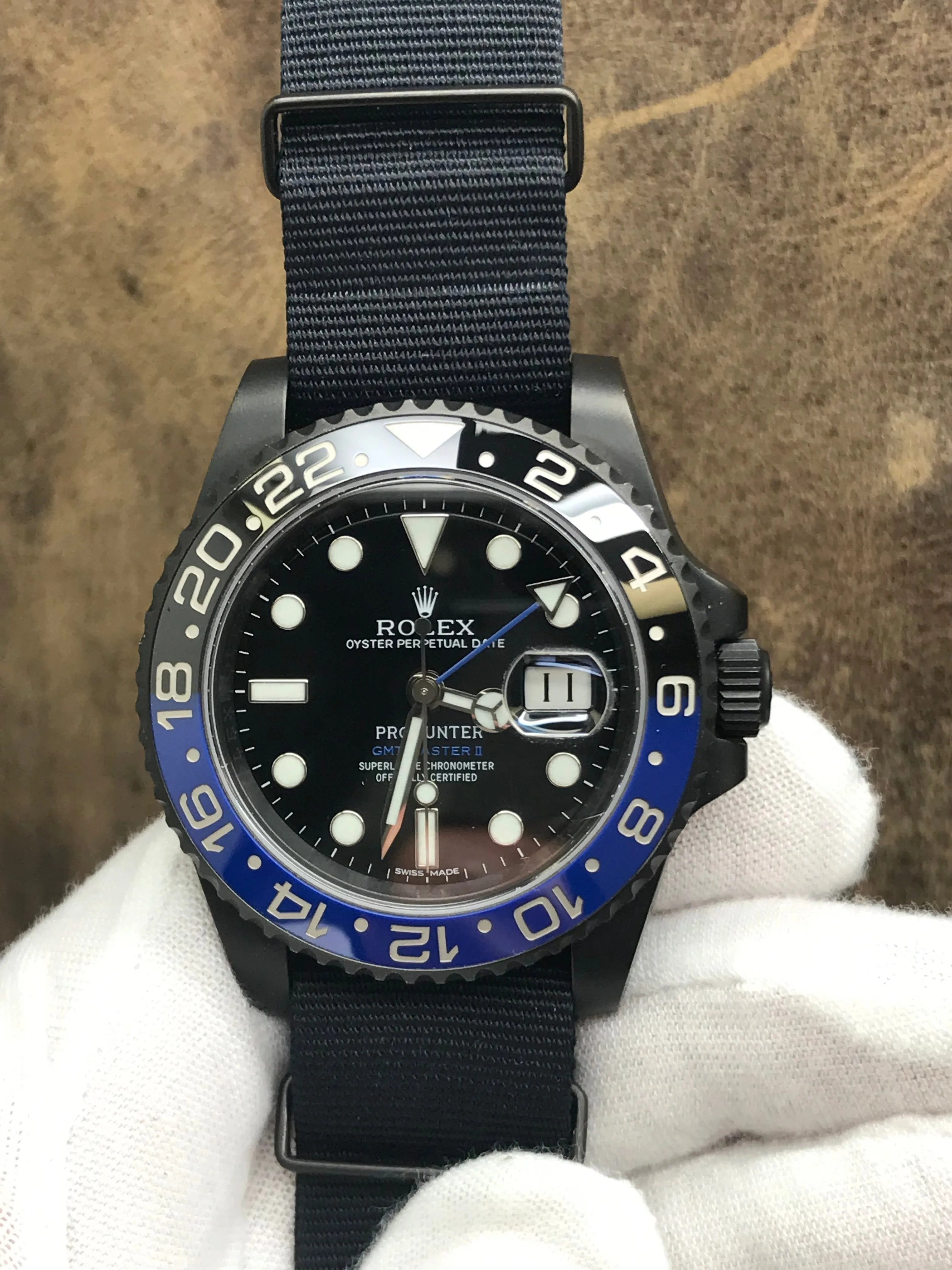 Rolex GMT Master II Pro Hunter Batman 116710BLNR Black Dial Automatic Men's Watch