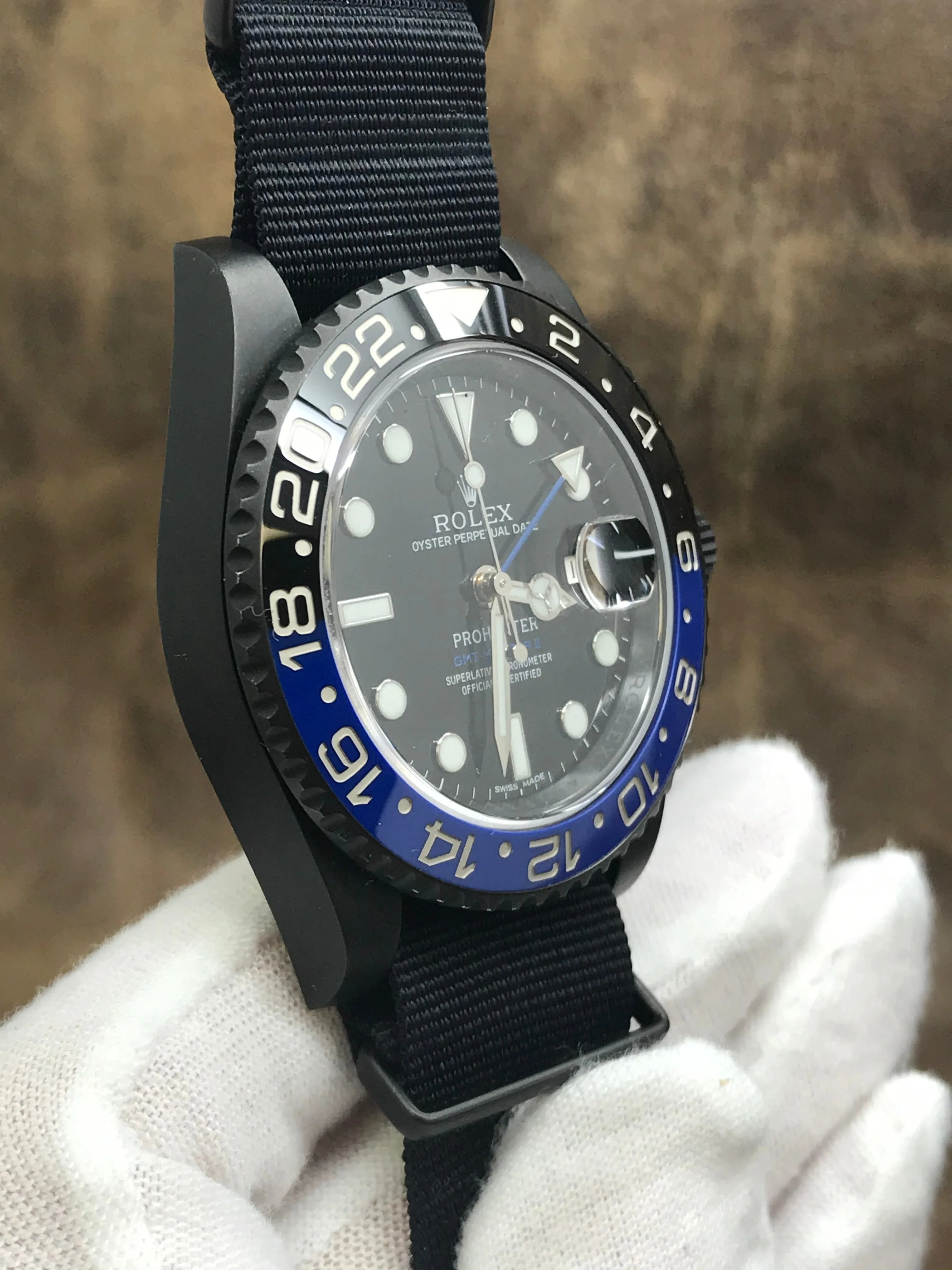 Rolex GMT Master II Pro Hunter Batman 116710BLNR Black Dial Automatic Men's Watch