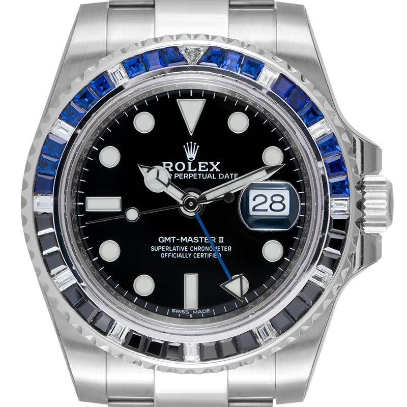 Rolex GMT-Master II Stainless Steel with Custom Black/Blue Bezel 116710BLNR