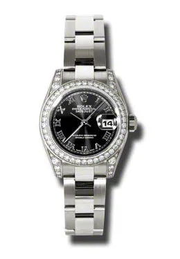 Rolex Lady Datejust 26 Black Dial 18K White Gold Oyster Bracelet Automatic Watch 179159BKRO