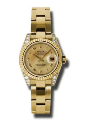 Rolex Lady Datejust 26 Champagne Mother of Pearl Dial 18K Yellow Gold Oyster Bracelet Automatic Watch 179238CMRO