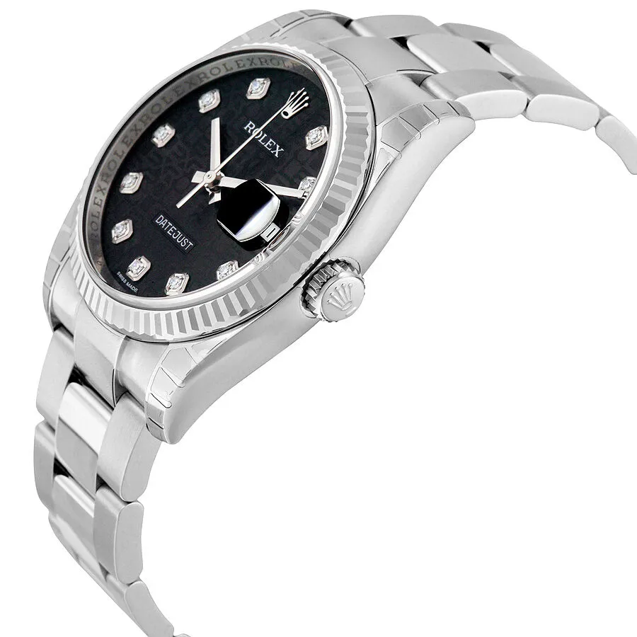 Rolex Oyster Perpetual 36 mm Black Dial Stainless Steel Bracelet Automatic Men's Watch 116234BKJDO