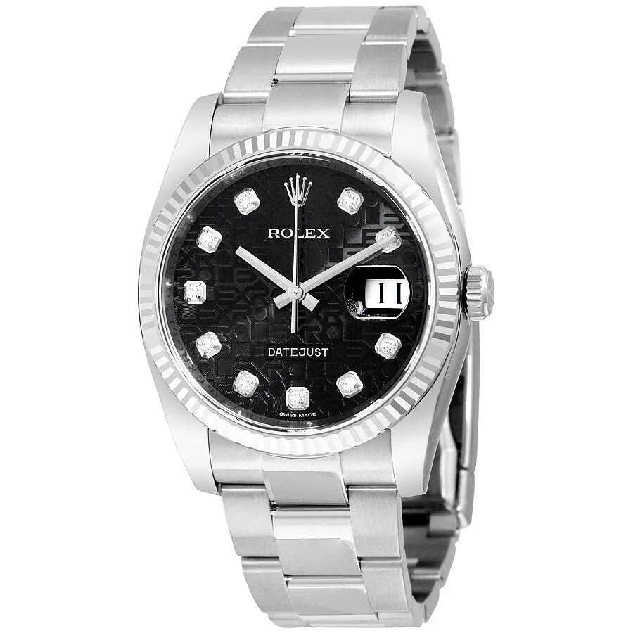 Rolex Oyster Perpetual 36 mm Black Dial Stainless Steel Bracelet Automatic Men's Watch 116234BKJDO