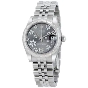 Rolex Oyster Perpetual Datejust 31 Floral Rhodium Dial Stainless Steel Jubilee Bracelet Automatic Ladies Watch 178344RFJ