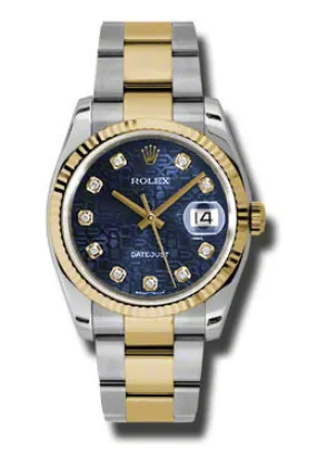 Rolex Oyster Perpetual Datejust 36 Blue Dial Stainless Steel and 18K Yellow Gold Bracelet Automatic Men's Watch 116233BLJDO