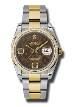 Rolex Oyster Perpetual Datejust 36 Brown Dial Stainless Steel and 18K Yellow Gold Bracelet Automatic Ladies Watch 116243BRFAO
