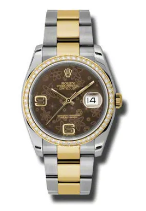 Rolex Oyster Perpetual Datejust 36 Brown Dial Stainless Steel and 18K Yellow Gold Bracelet Automatic Ladies Watch 116243BRFAO