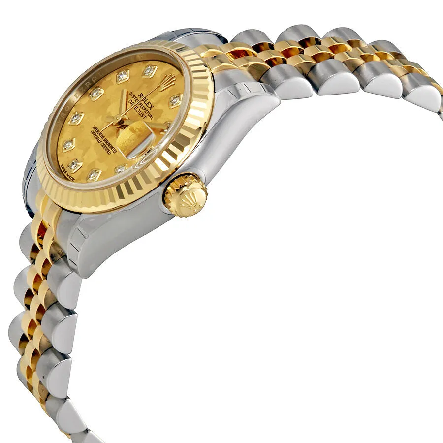 Rolex Oyster Perpetual Lady Datejust Gold Crystal Dial Automatic Ladies Stainless Steel and 18K Yellow Gold Watch 179173GCDJ