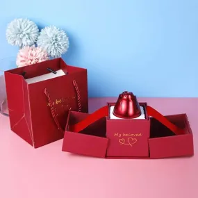 Rose Lifting Alloy Jewellery Storage Gift Box For Her