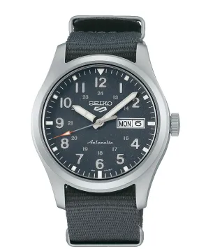 Seiko 5 Sports Gents Grey Automatic Watch With A Grey Nylon Strap