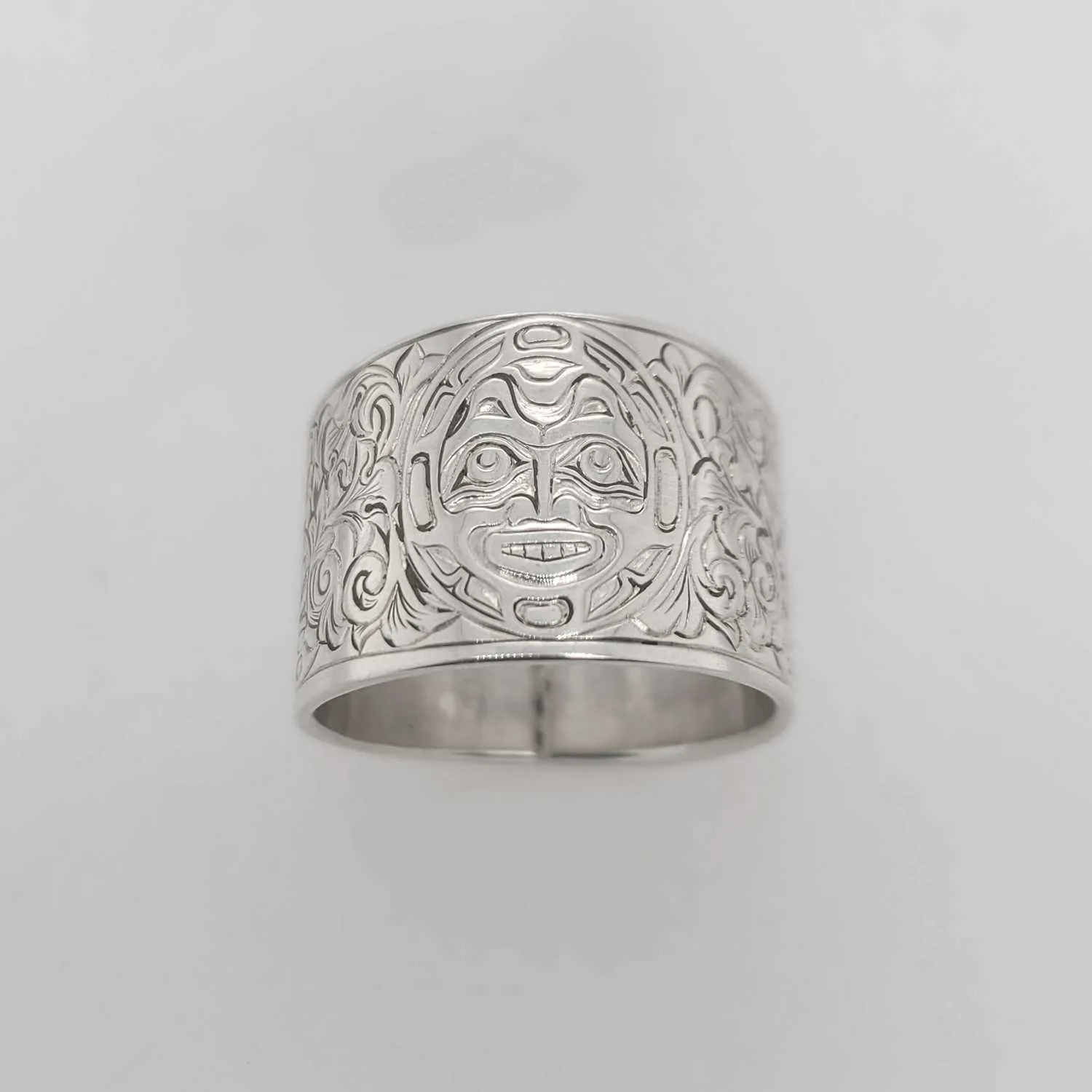 Silver Phases of the Moon Ring
