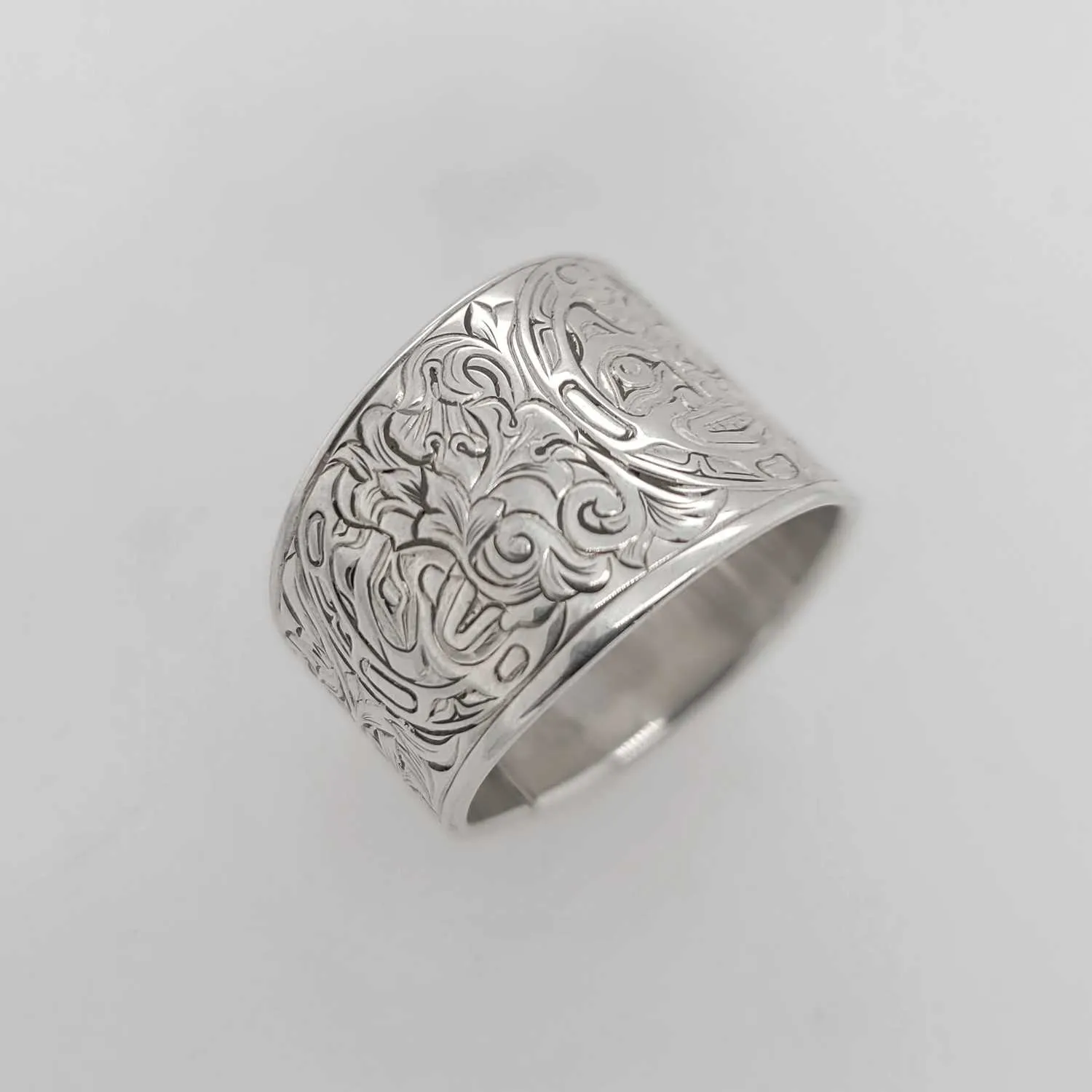 Silver Phases of the Moon Ring