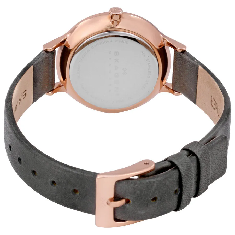 Skagen Anita Grey Dial Grey Leather Ladies Watch SKW2267
