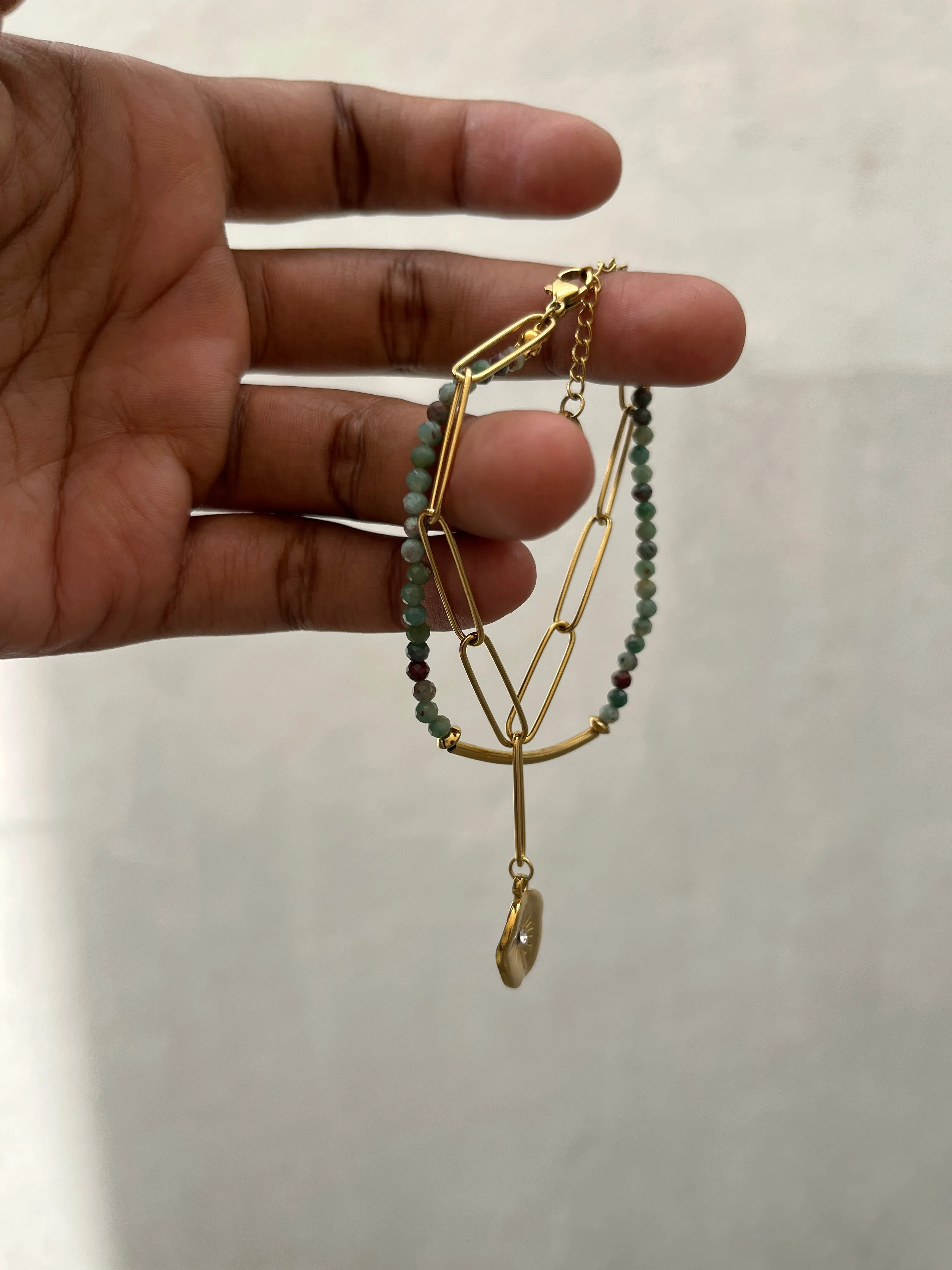 Sunray Gemstone Double layer Bracelet