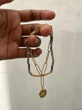 Sunray Gemstone Double layer Bracelet