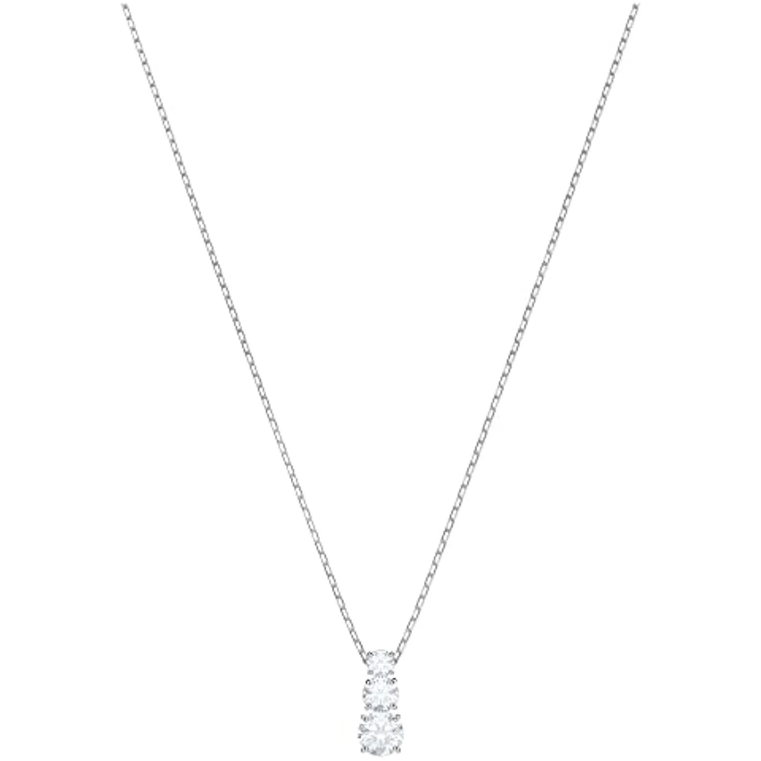Swarovski Attract Trilogy Round Pendant Necklace - Women's White Round Crystal